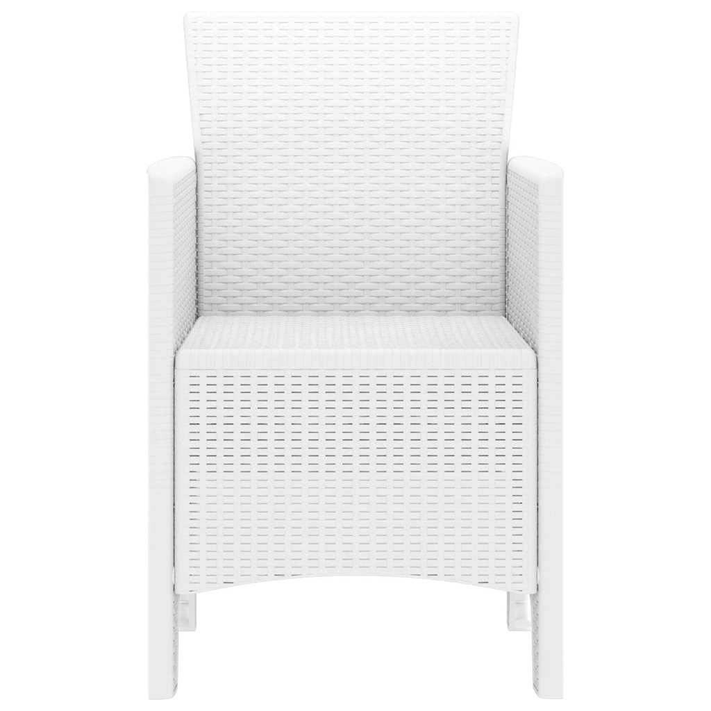 Lot de 2 Chaises de Jardin Blanches en PP Design Rotin Élégant pour Piscine et Patio – ComfortXL Outdoor Living - Image 6