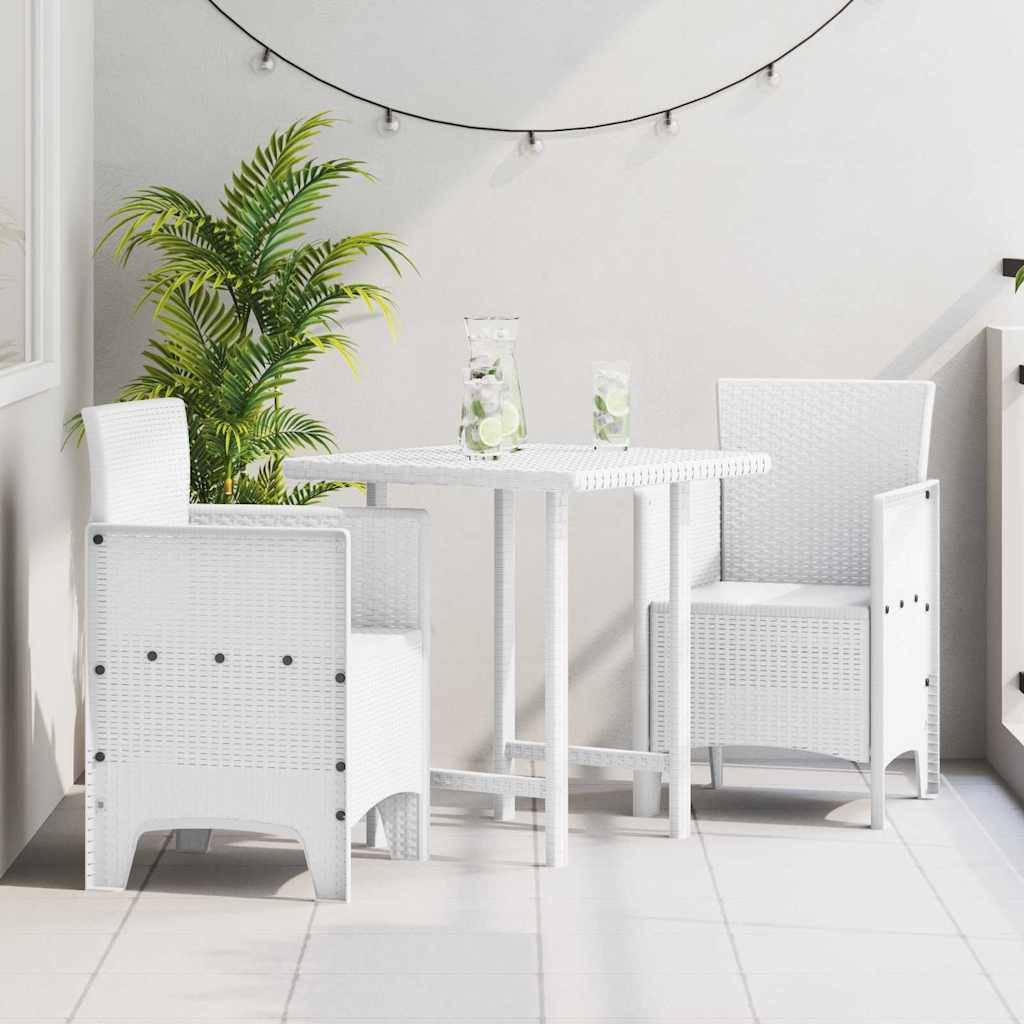 Lot de 2 Chaises de Jardin Blanches en PP Design Rotin Élégant pour Piscine et Patio – ComfortXL Outdoor Living