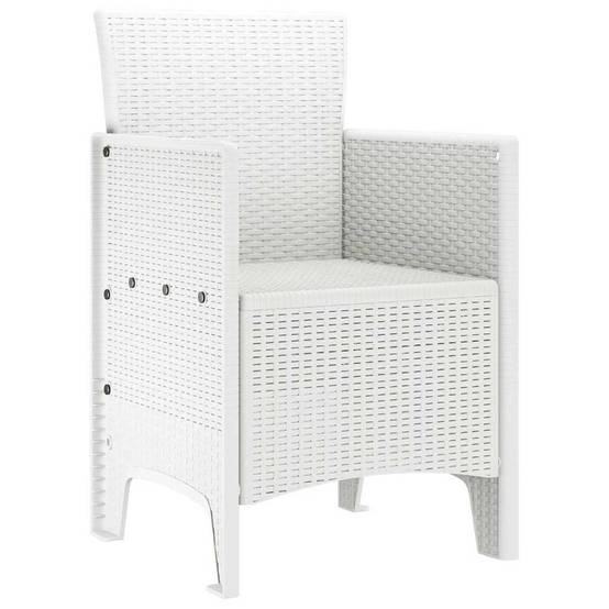 Lot de 2 Chaises de Jardin Blanches en PP Design Rotin Élégant pour Piscine et Patio – ComfortXL Outdoor Living - Image 4