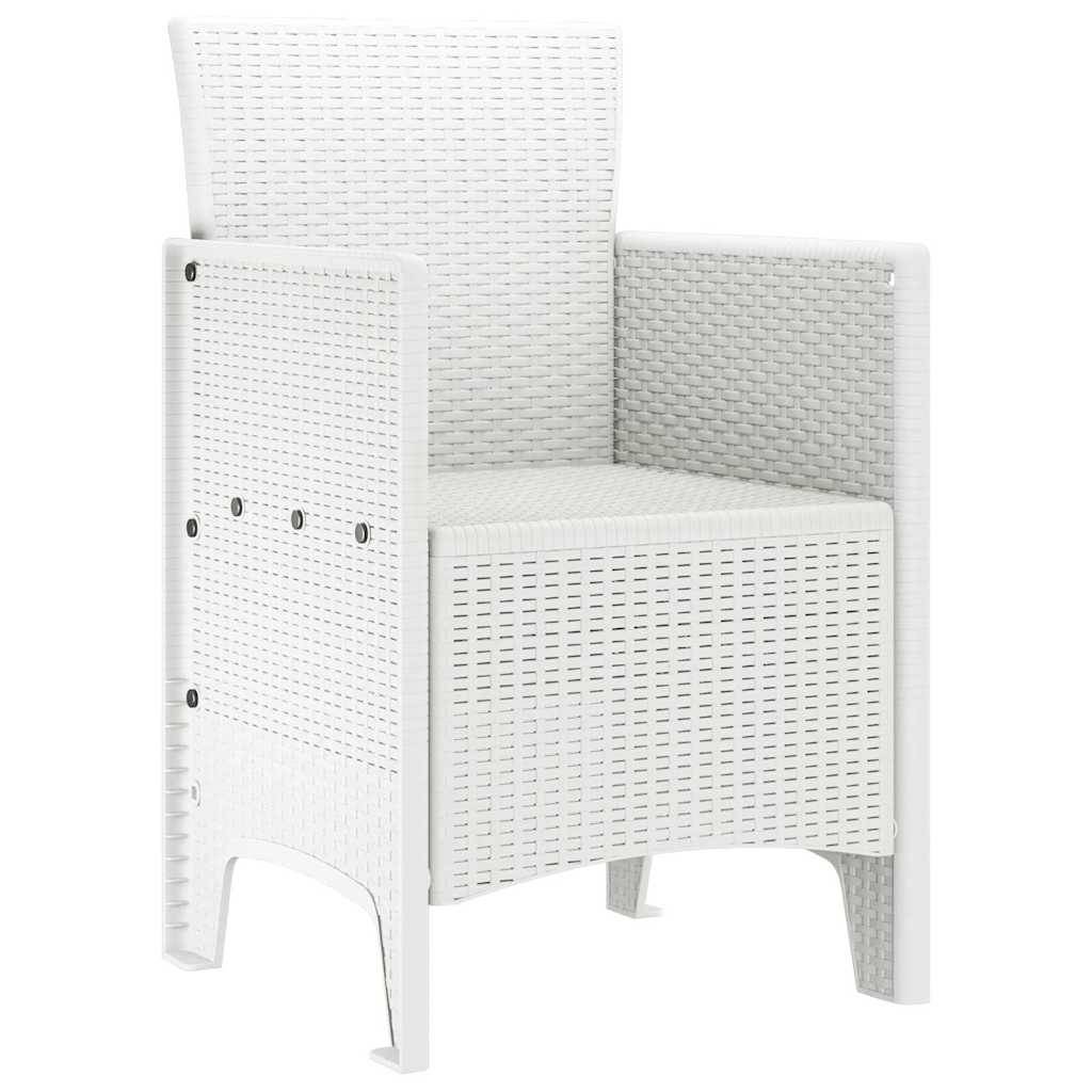 Lot de 2 Chaises de Jardin Blanches en PP Design Rotin Élégant pour Piscine et Patio – ComfortXL Outdoor Living - Image 4
