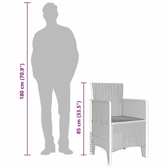 Lot de 2 Chaises de Jardin Blanches en PP Design Rotin Élégant pour Piscine et Patio – ComfortXL Outdoor Living - Image 5