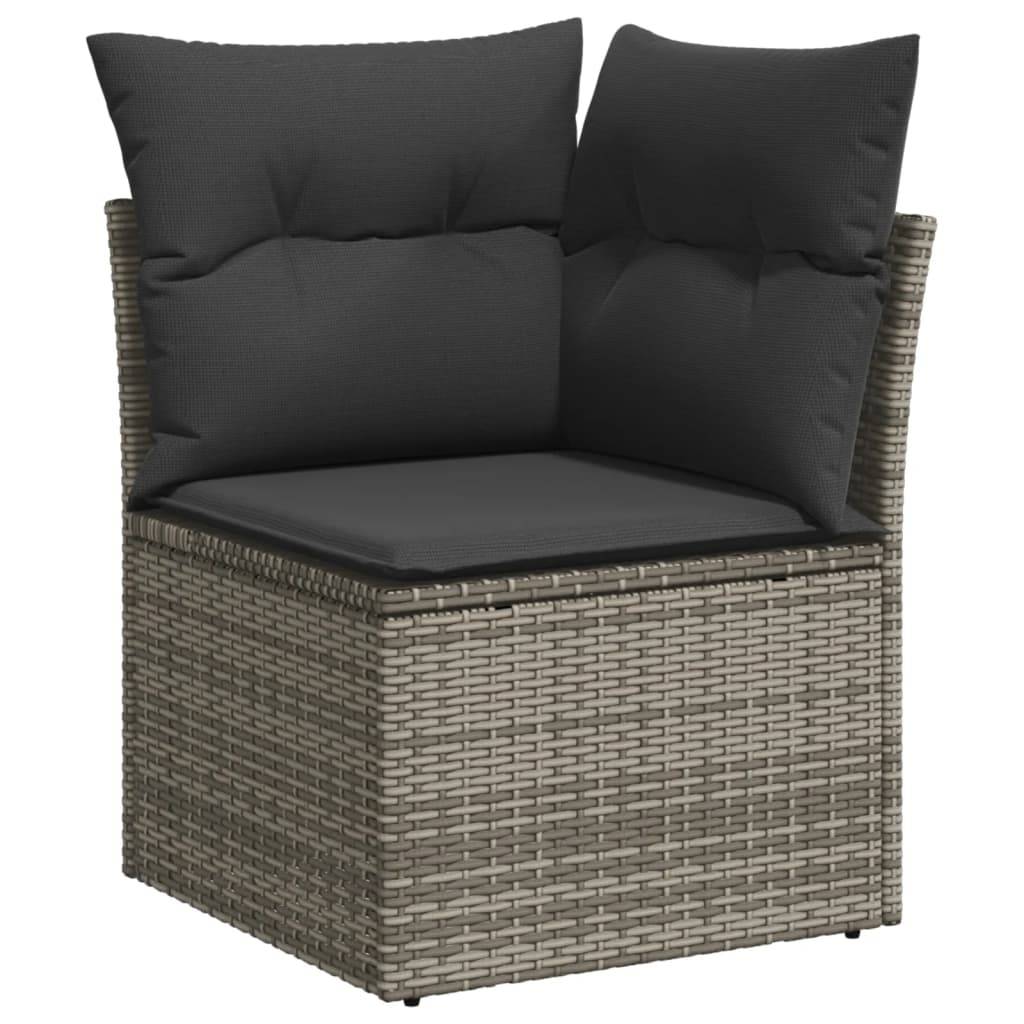 Salon de Jardin Bas 7 Places Résine Tressée Gris Modulable avec Table et Coussins 8 Pièces – ComfortXL Outdoor Living - Image 4