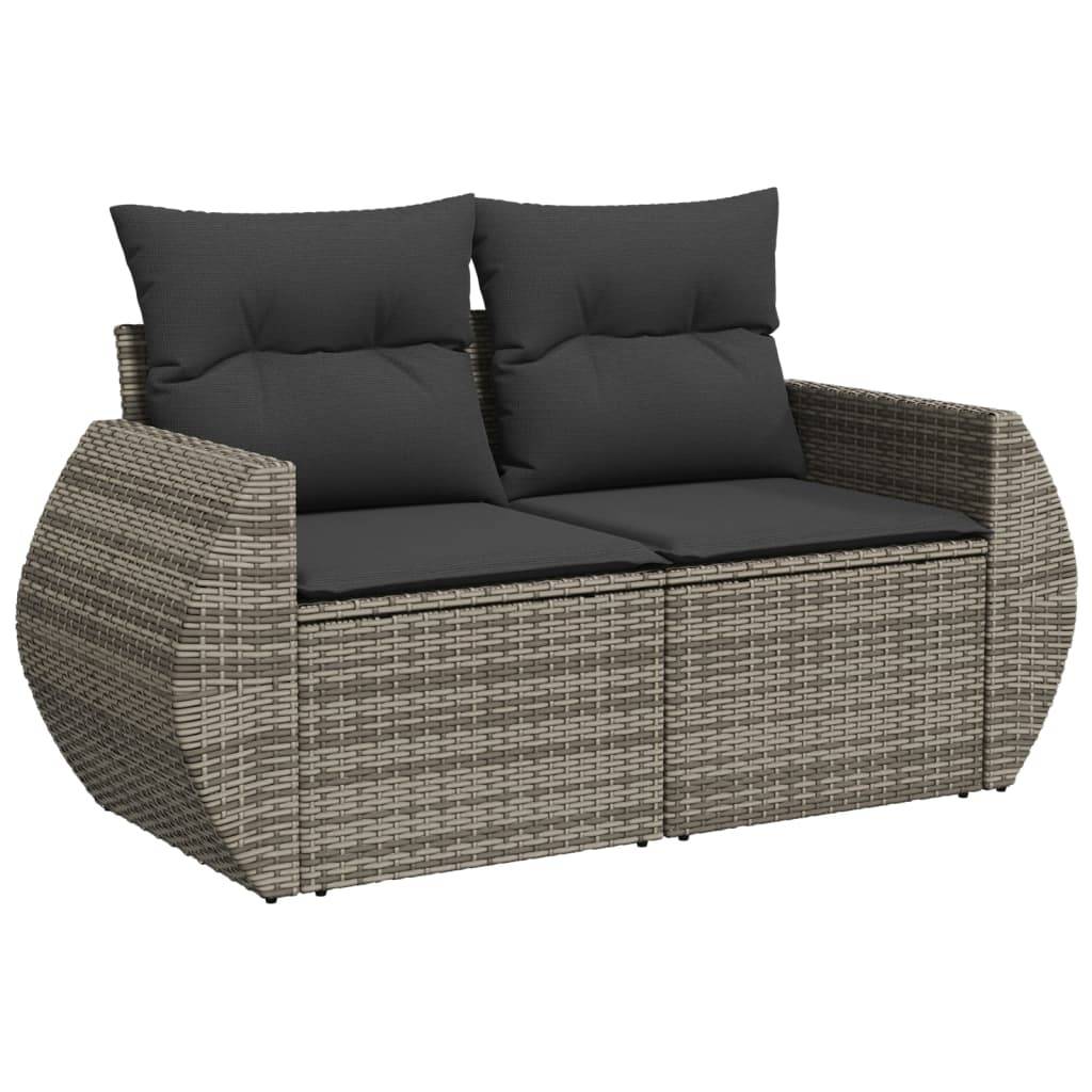 Salon de Jardin Bas 7 Places Résine Tressée Gris Modulable avec Table et Coussins 8 Pièces – ComfortXL Outdoor Living - Image 3