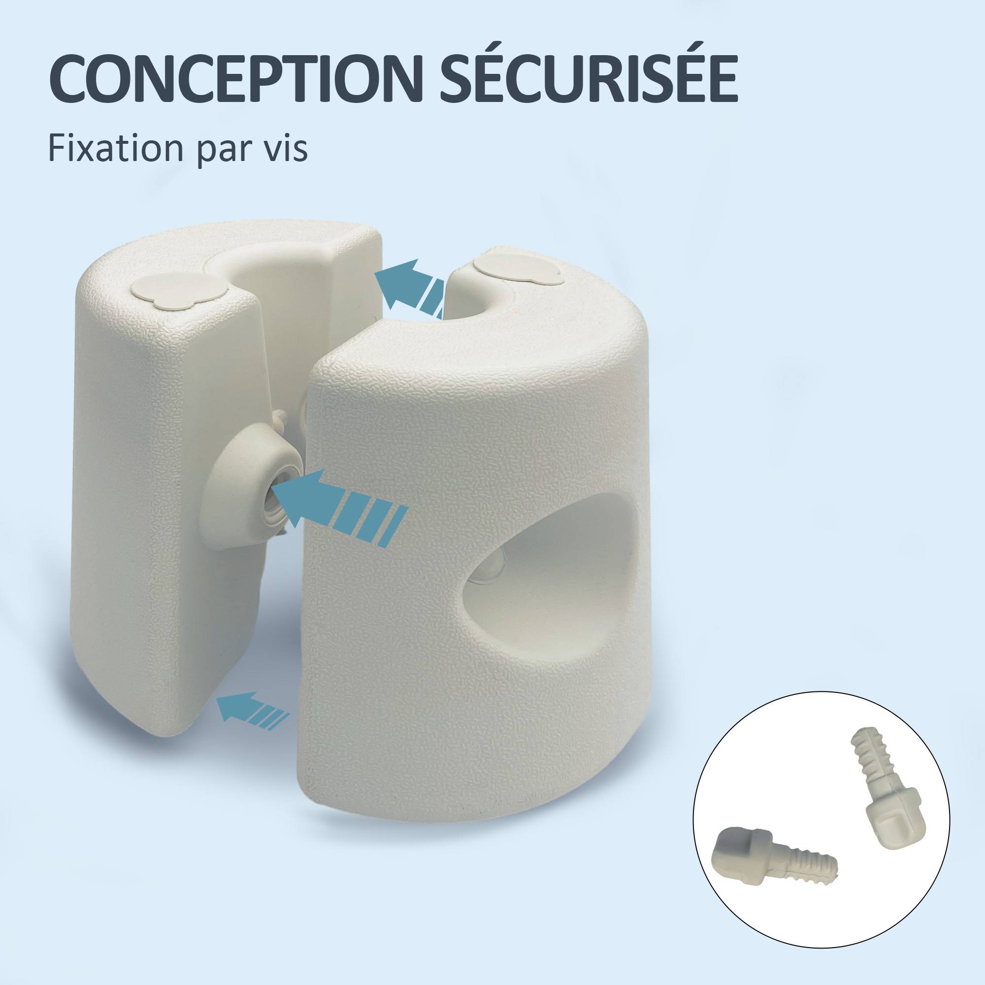 Outsunny - Lot 4 pieds de tonnelle pop-up remplissage eau/sable avec vis sécurité pour pavillon HDPE blanc - Outsunny - Imagen 7