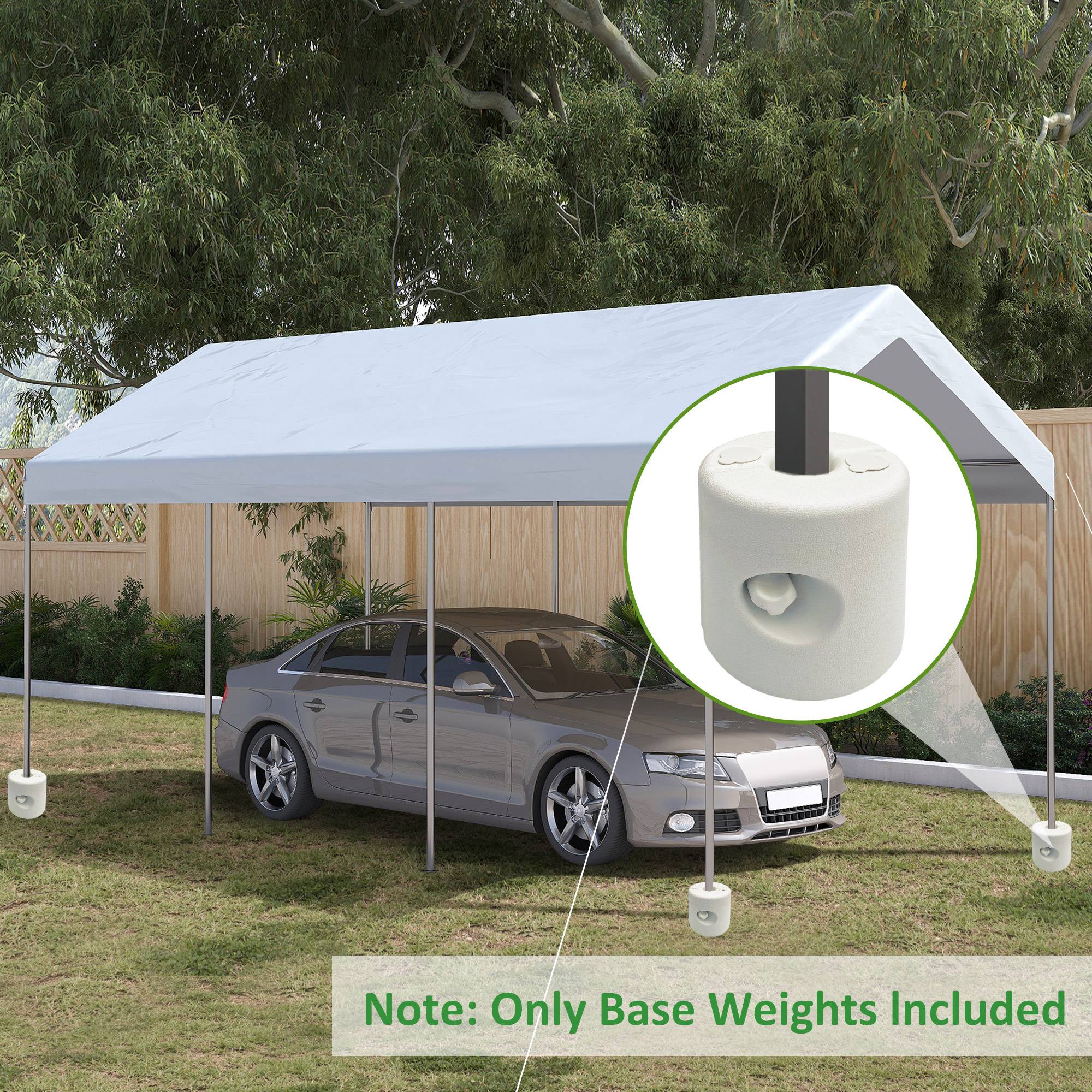 Outsunny - Lot 4 pieds de tonnelle pop-up remplissage eau/sable avec vis sécurité pour pavillon HDPE blanc - Outsunny - Imagen 4