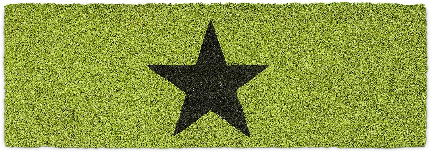 Helloshop26 - Paillasson tapis de sol porte d’entrée essuie-pieds étoiles fibres de coco vert - Imagen 1