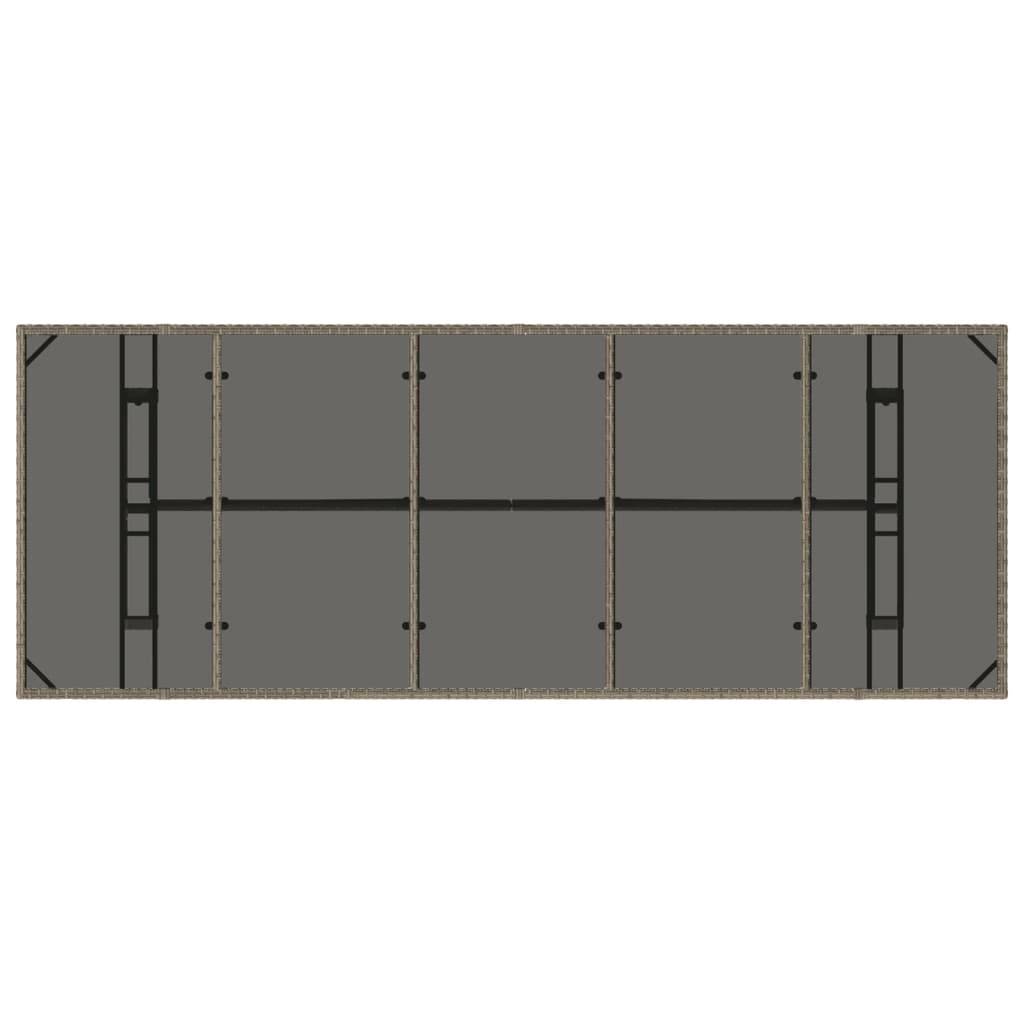 PANGIVO - Table de jardin résine tressée verre trempé gris 240 x 90 x 75 cm - PANGIVO - Image 7