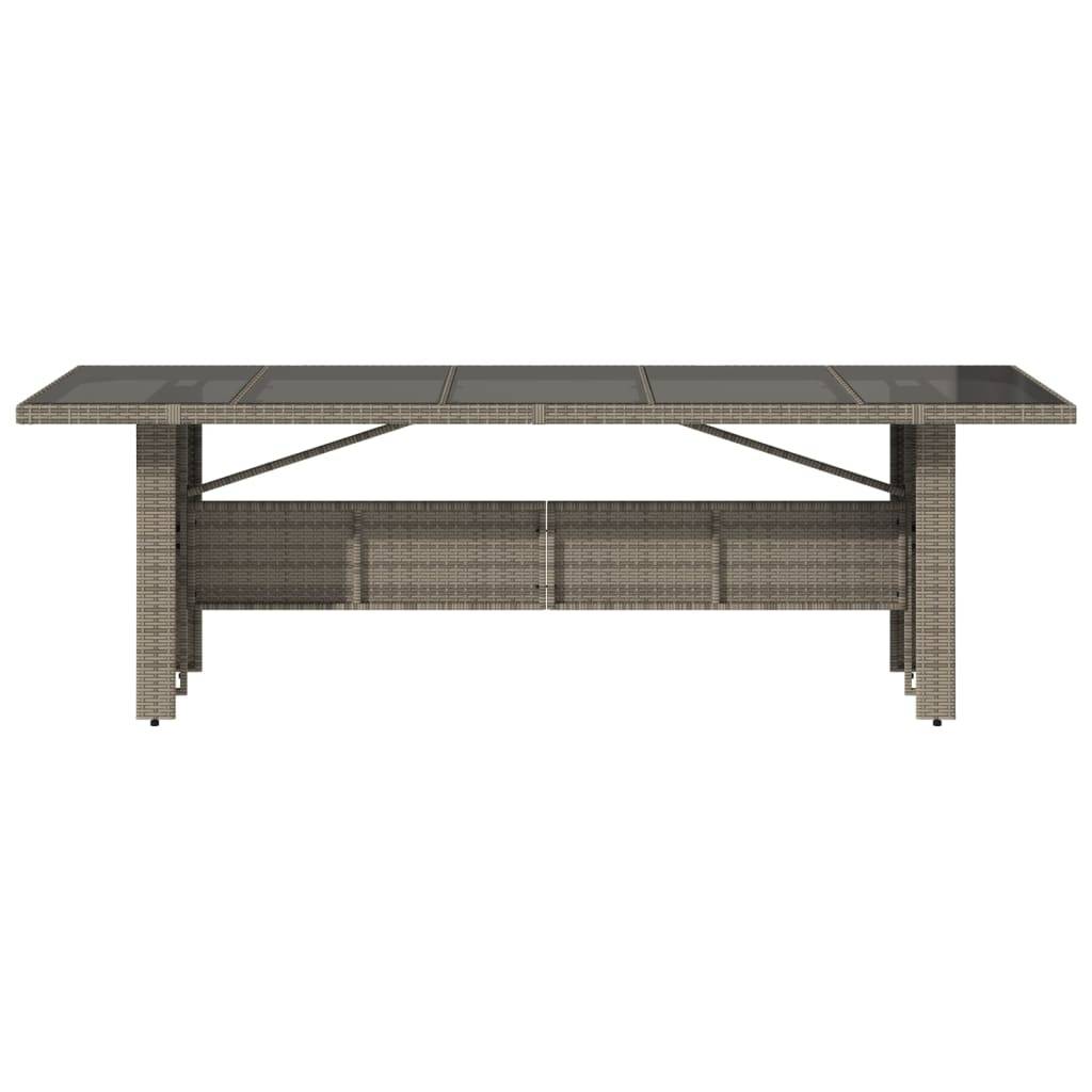 PANGIVO - Table de jardin résine tressée verre trempé gris 240 x 90 x 75 cm - PANGIVO - Image 4