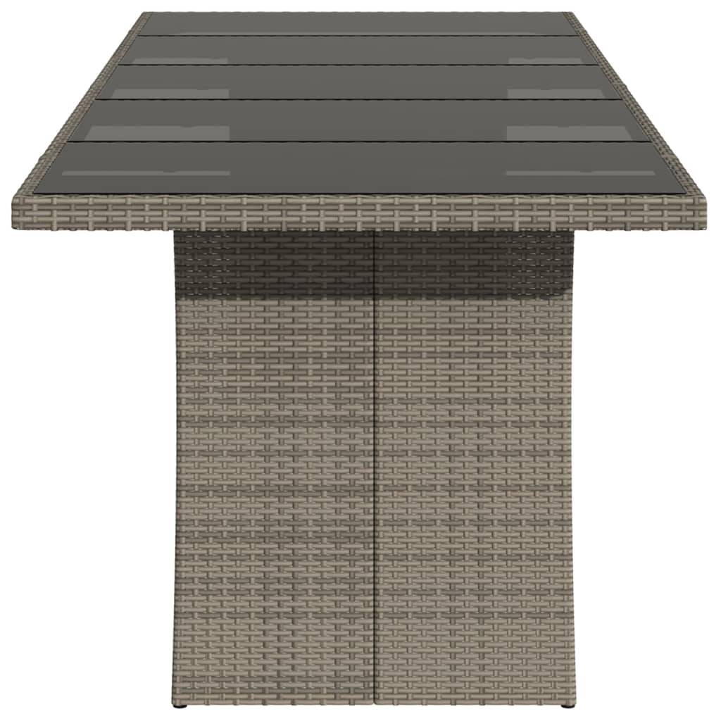 PANGIVO - Table de jardin résine tressée verre trempé gris 240 x 90 x 75 cm - PANGIVO - Image 5