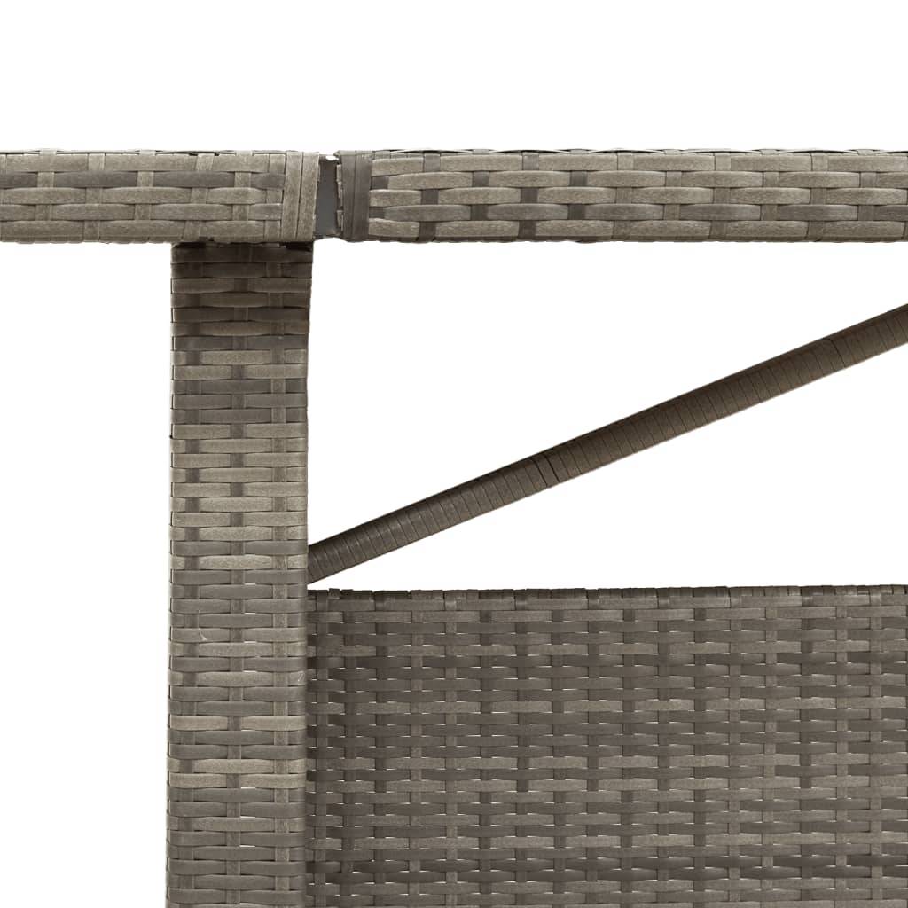 PANGIVO - Table de jardin résine tressée verre trempé gris 240 x 90 x 75 cm - PANGIVO - Image 8