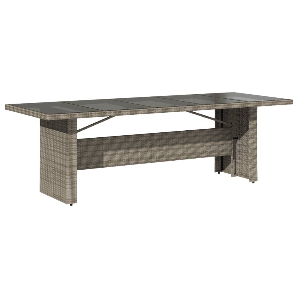 PANGIVO - Table de jardin résine tressée verre trempé gris 240 x 90 x 75 cm - PANGIVO - Image 6