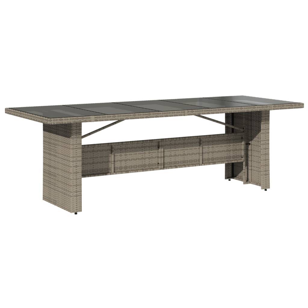 PANGIVO - Table de jardin résine tressée verre trempé gris 240 x 90 x 75 cm - PANGIVO - Image 2