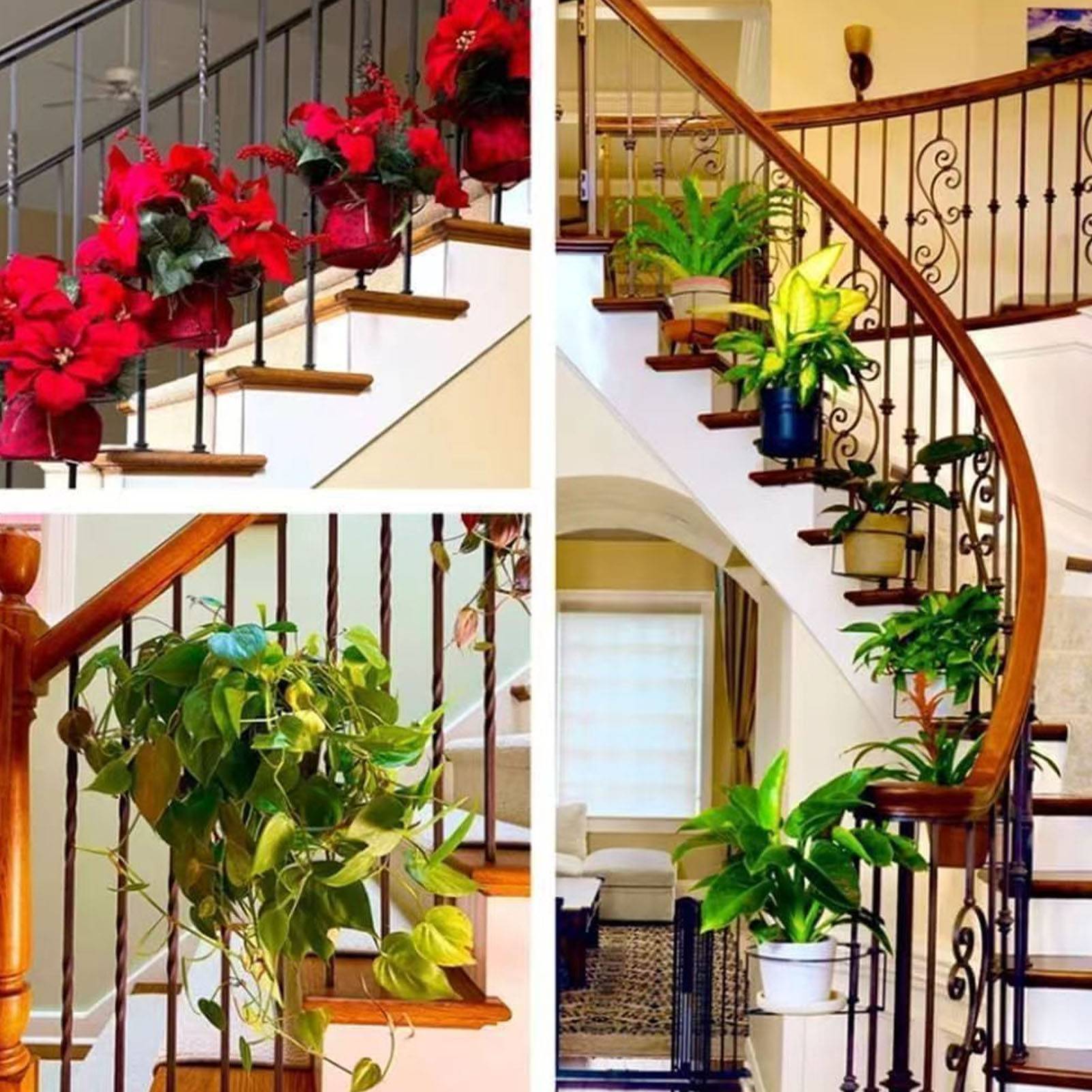 Lot de 5 Supports Pot Suspendu Fer pour Balcon Rambarde Porte-Plante Flottant Noir 29cm - ComfortXL Outdoor Living - Image 8