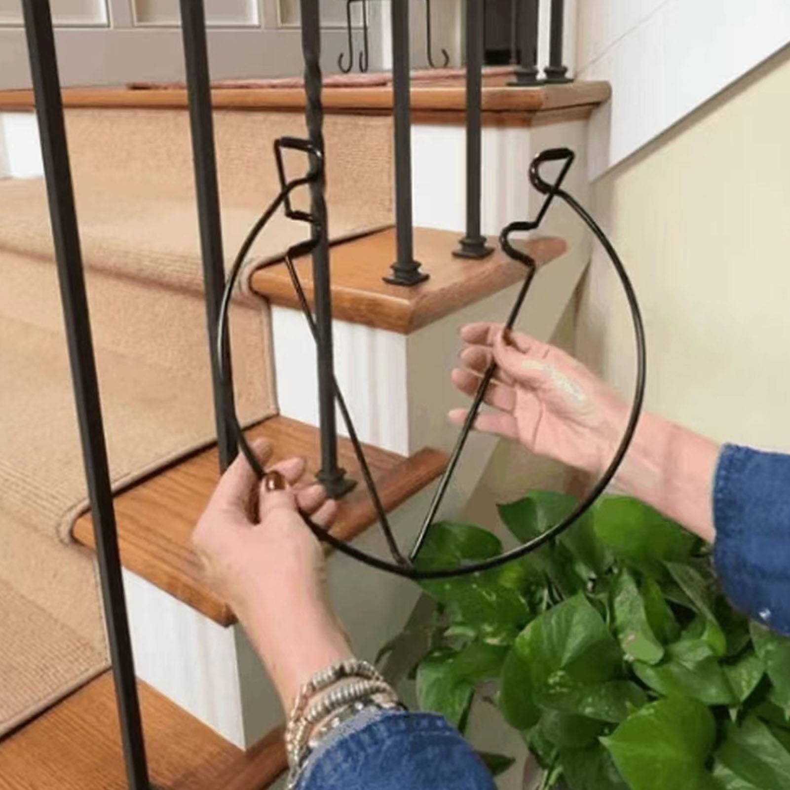 Lot de 5 Supports Pot Suspendu Fer pour Balcon Rambarde Porte-Plante Flottant Noir 29cm - ComfortXL Outdoor Living - Image 7