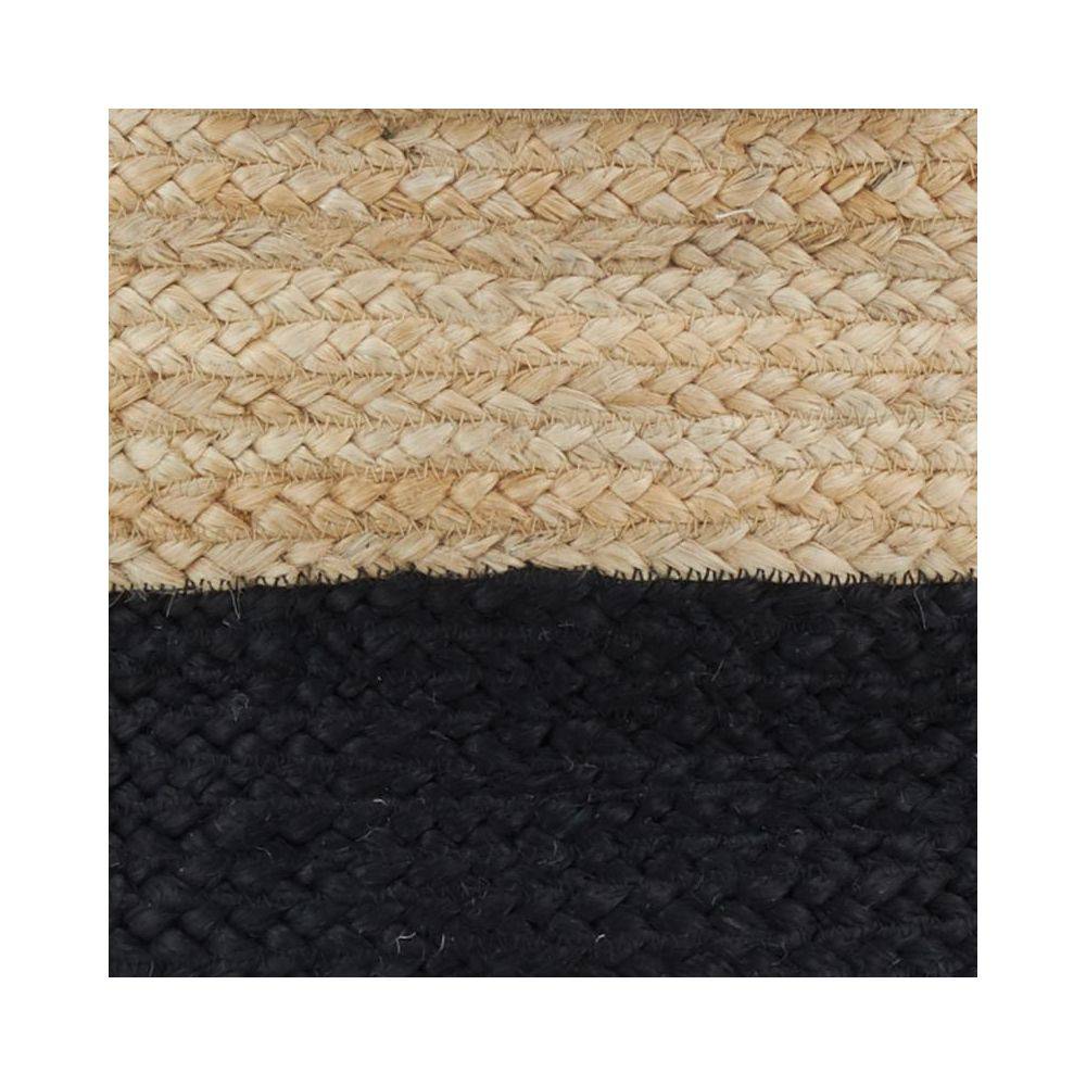 Aubry Gaspard - Sac cabas en jute et bois naturel et noir - Imagen 3