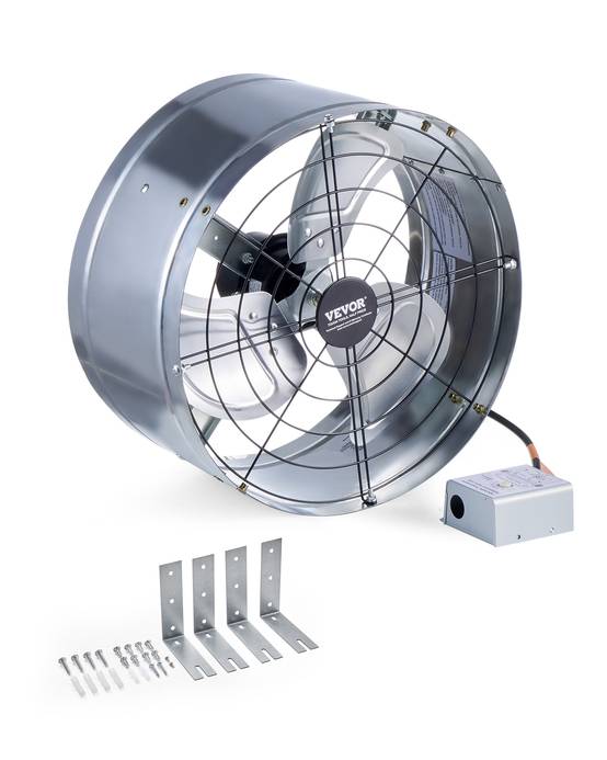Vevor - VEVOR Ventilateur extraction grenier 380x200mm, 1300 CFM, thermostat, maille, garage. - Image 1