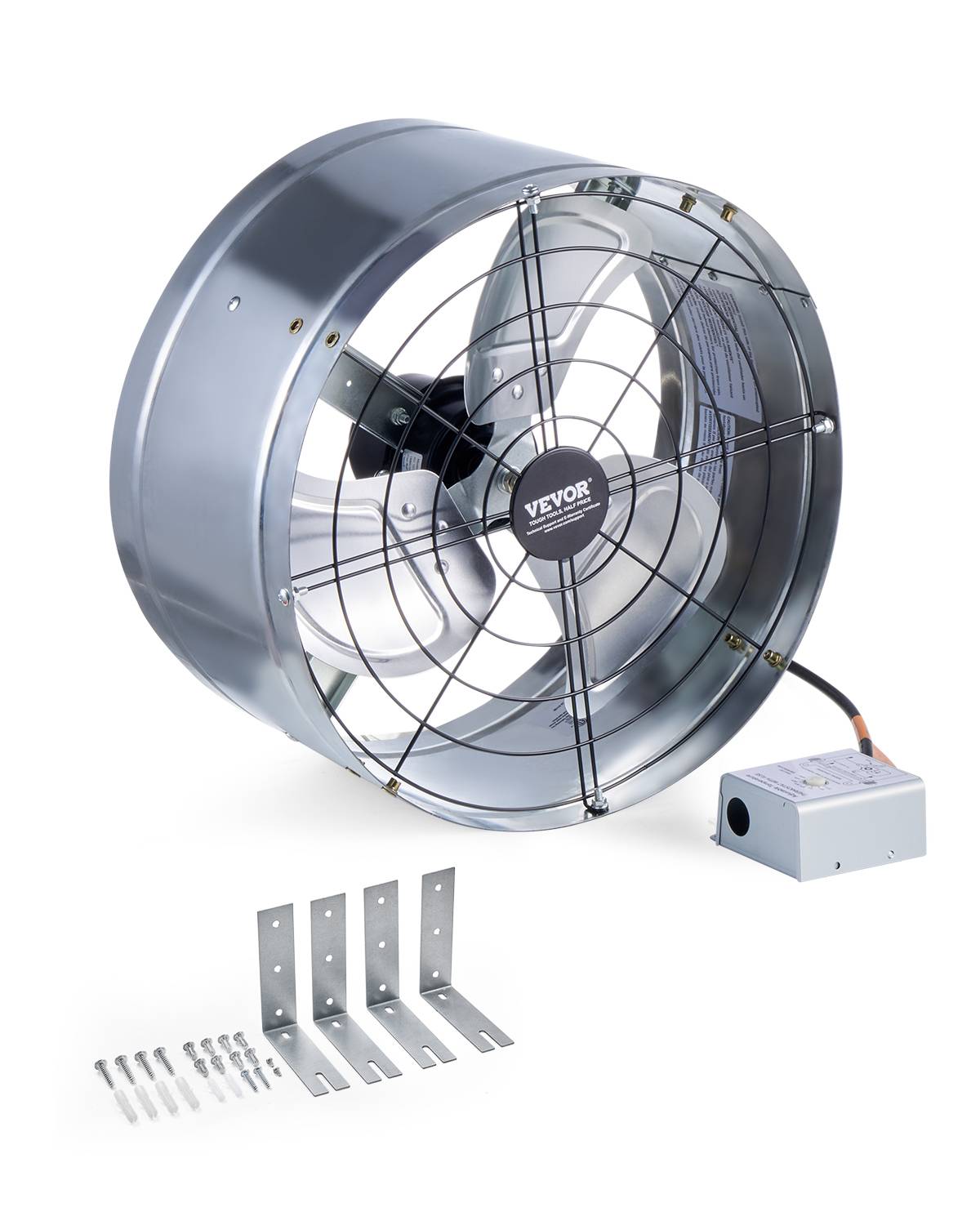 Vevor - VEVOR Ventilateur extraction grenier 380x200mm, 1300 CFM, thermostat, maille, garage.