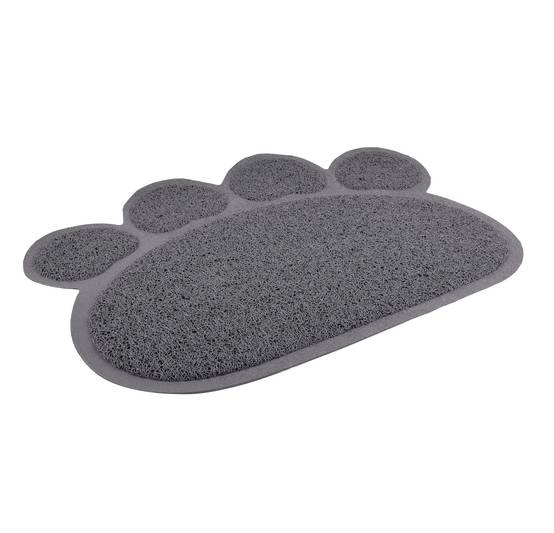 Tapis de litière pour chat 30 x 40 cm Patte de chat gris - Image 1