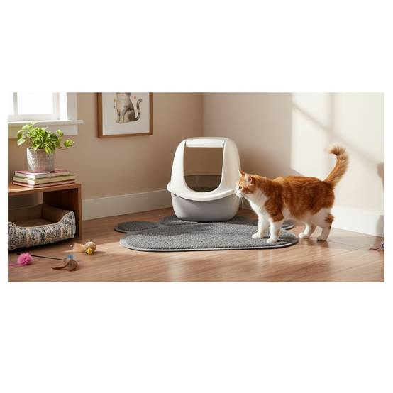 Tapis de litière pour chat 30 x 40 cm Patte de chat gris - Image 2