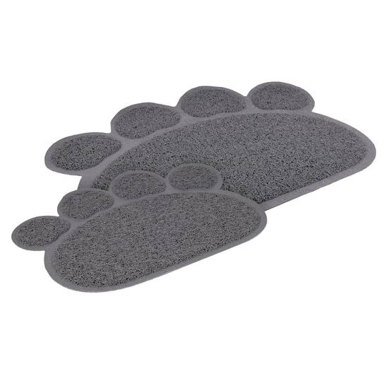 Tapis de litière pour chat 30 x 40 cm Patte de chat gris - Image 3