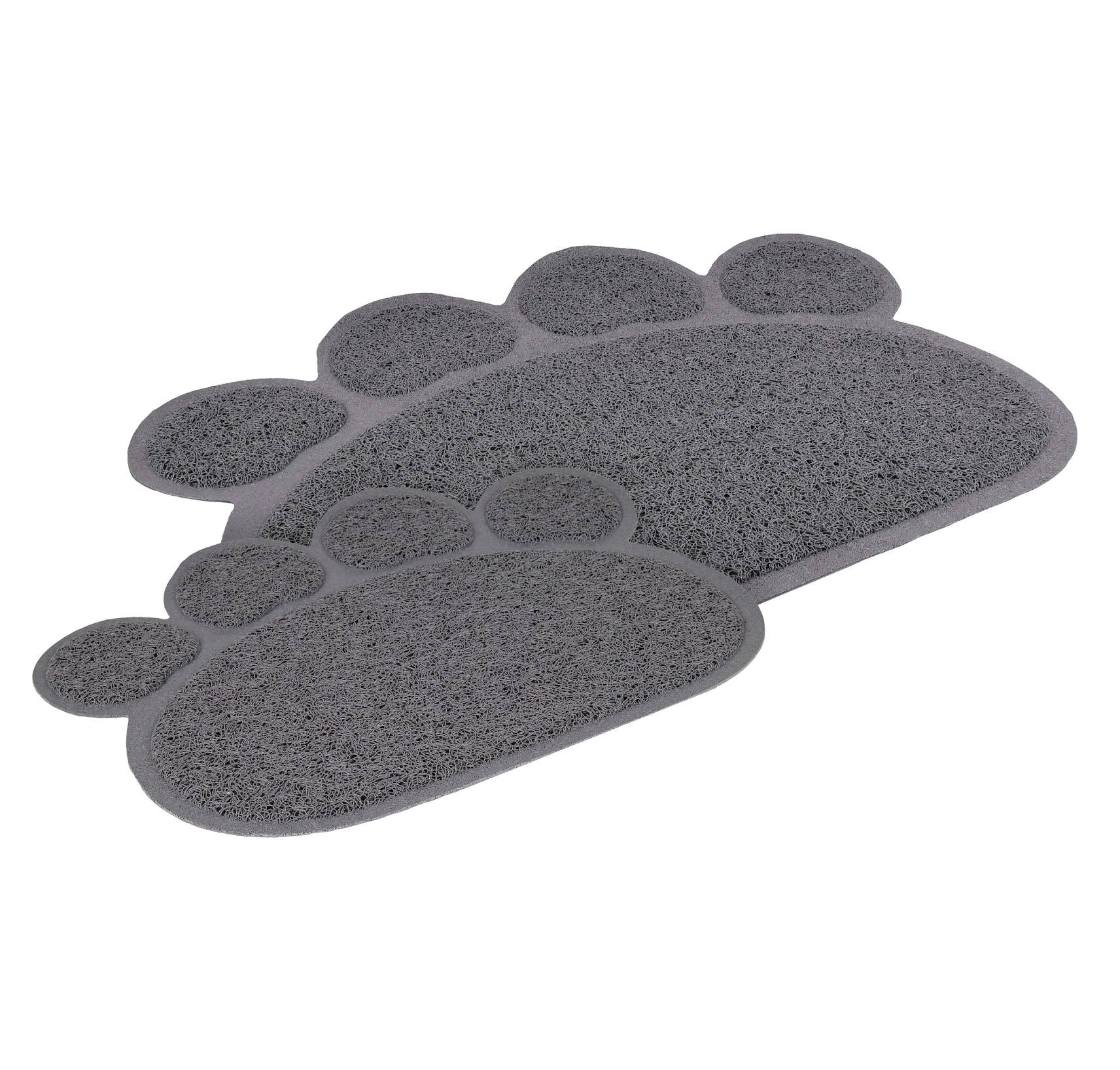 Tapis de litière pour chat 30 x 40 cm Patte de chat gris - Image 3