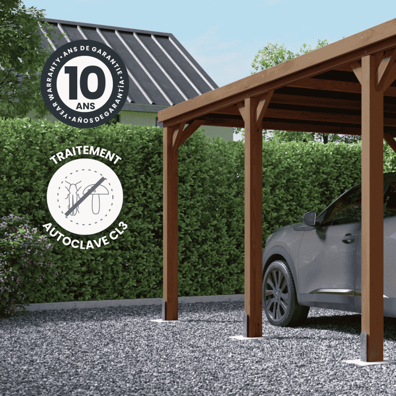 Cerland - Carport bois 16,5 m² avec supports en H - Image 3
