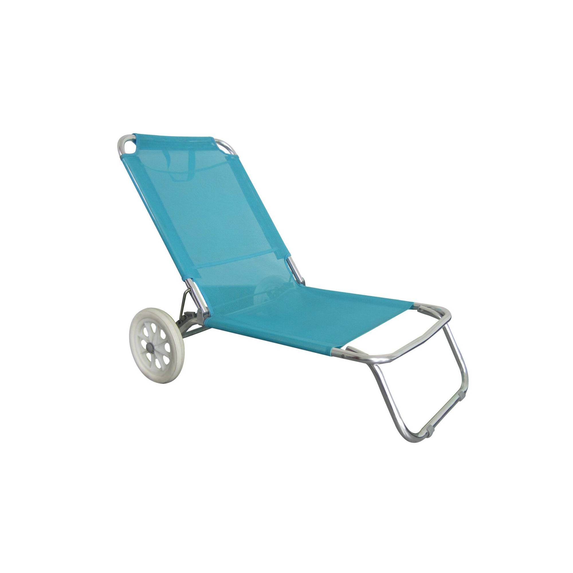Chaise de plage pliable - O'Beach - Avec roulettes - Dimensions : 124 x 64 x 82 cm - Imagen 1