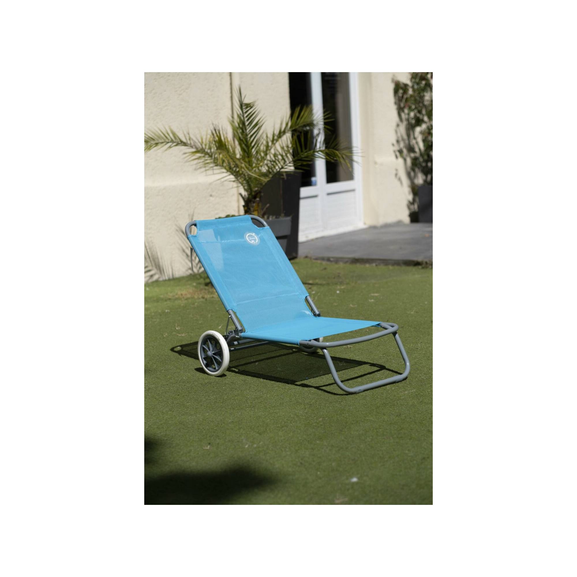 Chaise de plage pliable - O'Beach - Avec roulettes - Dimensions : 124 x 64 x 82 cm - Imagen 2
