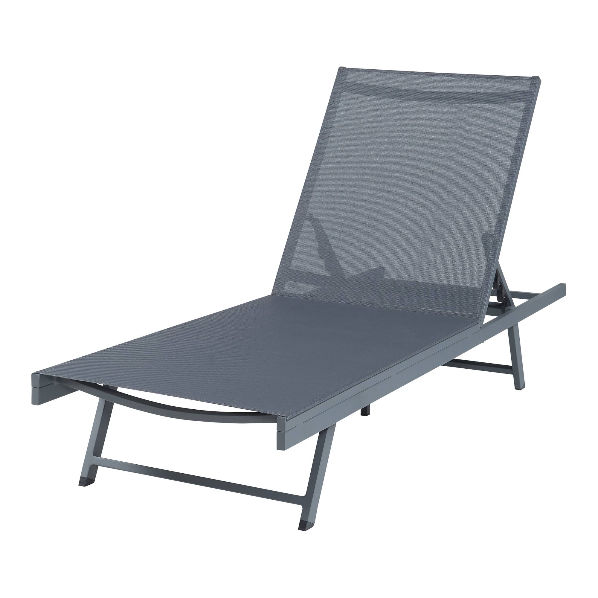 Casa.Pro - Chaise longue Baragiano avec table d'appoint anthracite gris foncé casa.pro - Imagen 1