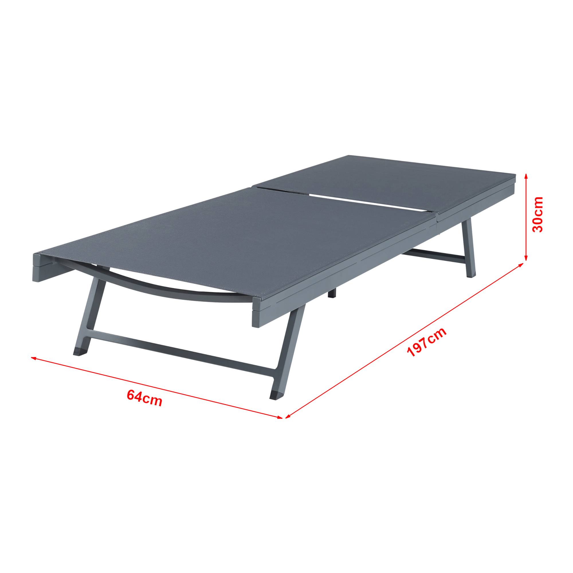 Casa.Pro - Chaise longue Baragiano avec table d'appoint anthracite gris foncé casa.pro - Imagen 4