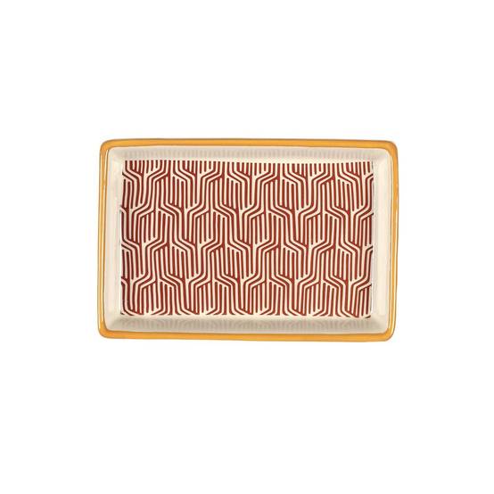 The Home Deco Factory - Vide-Poche en Dolomite "Impression d'Ailleurs" 15cm Rouge