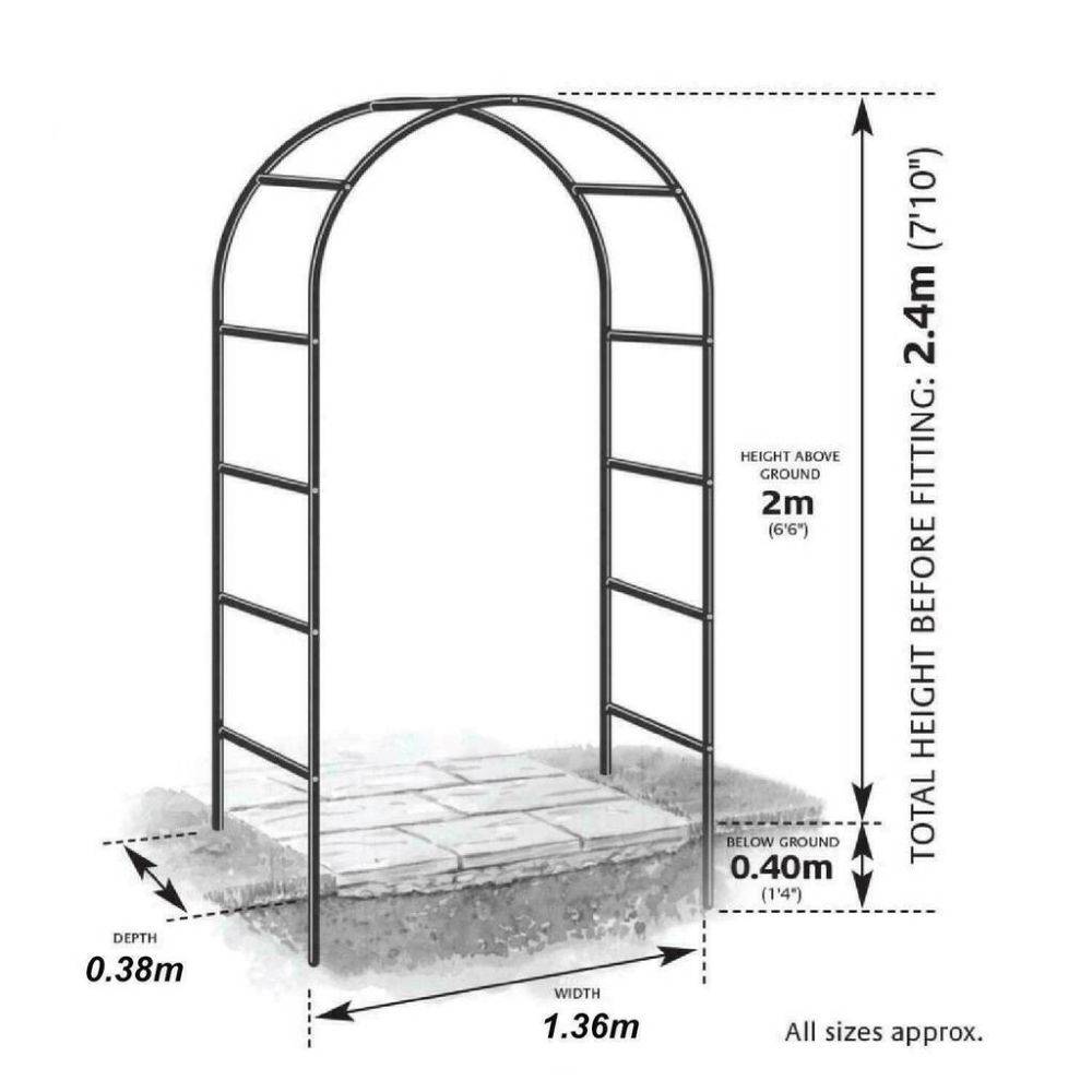 Gardman - Arche déco en fer noir Atea (Lot de 2) Gardman - Imagen 3