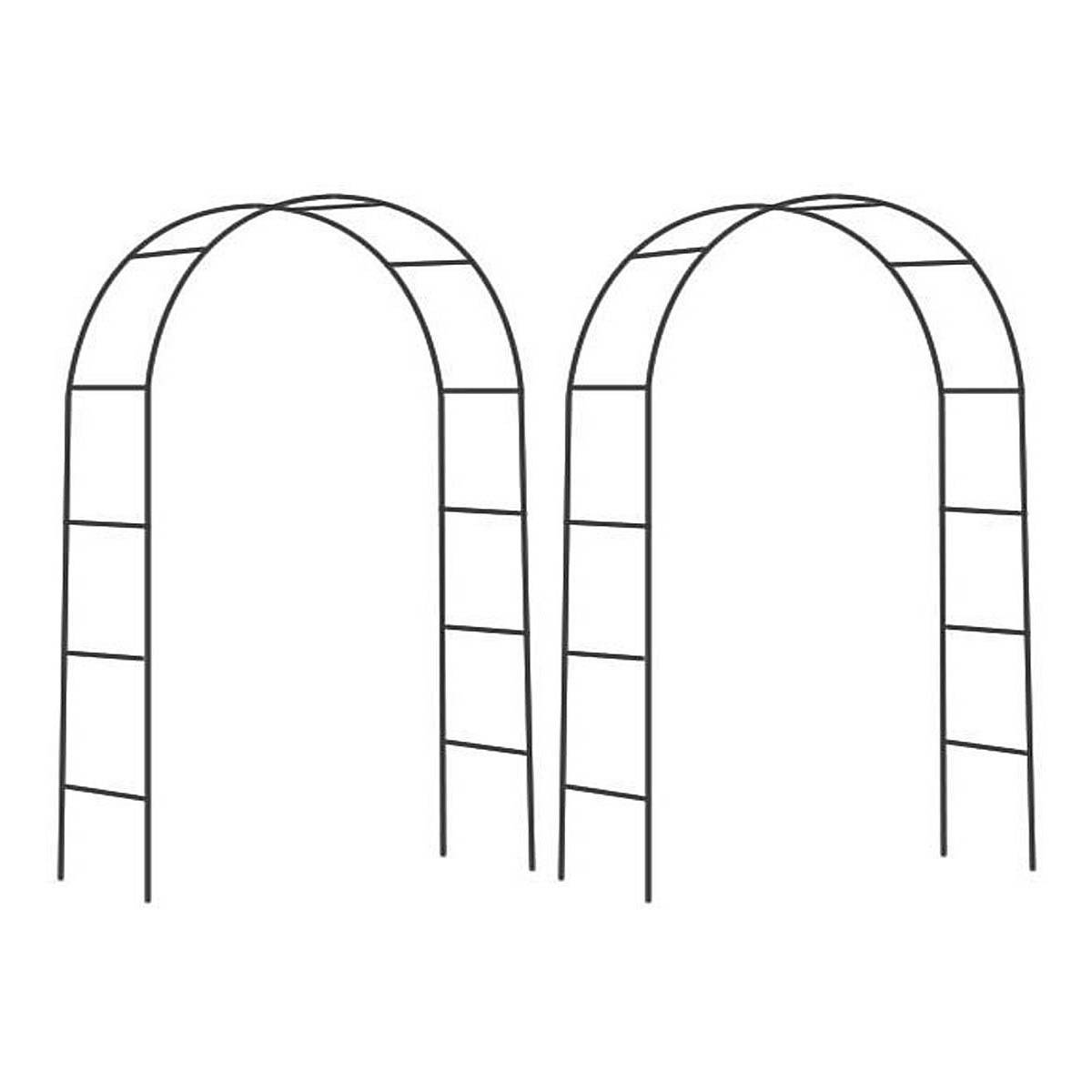 Gardman - Arche déco en fer noir Atea (Lot de 2) Gardman - Imagen 1