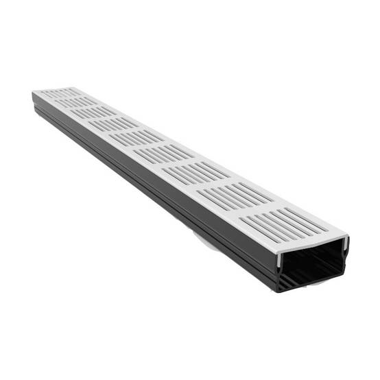 Caniveau plat H 5 cm Grille aluminium - AquaDrain - FLAT - LINE ECO - Caniveau de 100 cm - Imagen 3