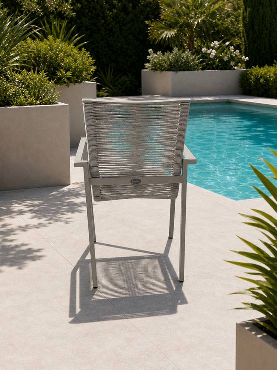 Dcb Garden - Lot de 2 fauteuils de jardin en aluminium et corde tissée - Grège - MEXICO - Image 2