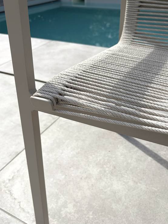 Dcb Garden - Lot de 2 fauteuils de jardin en aluminium et corde tissée - Grège - MEXICO - Image 6