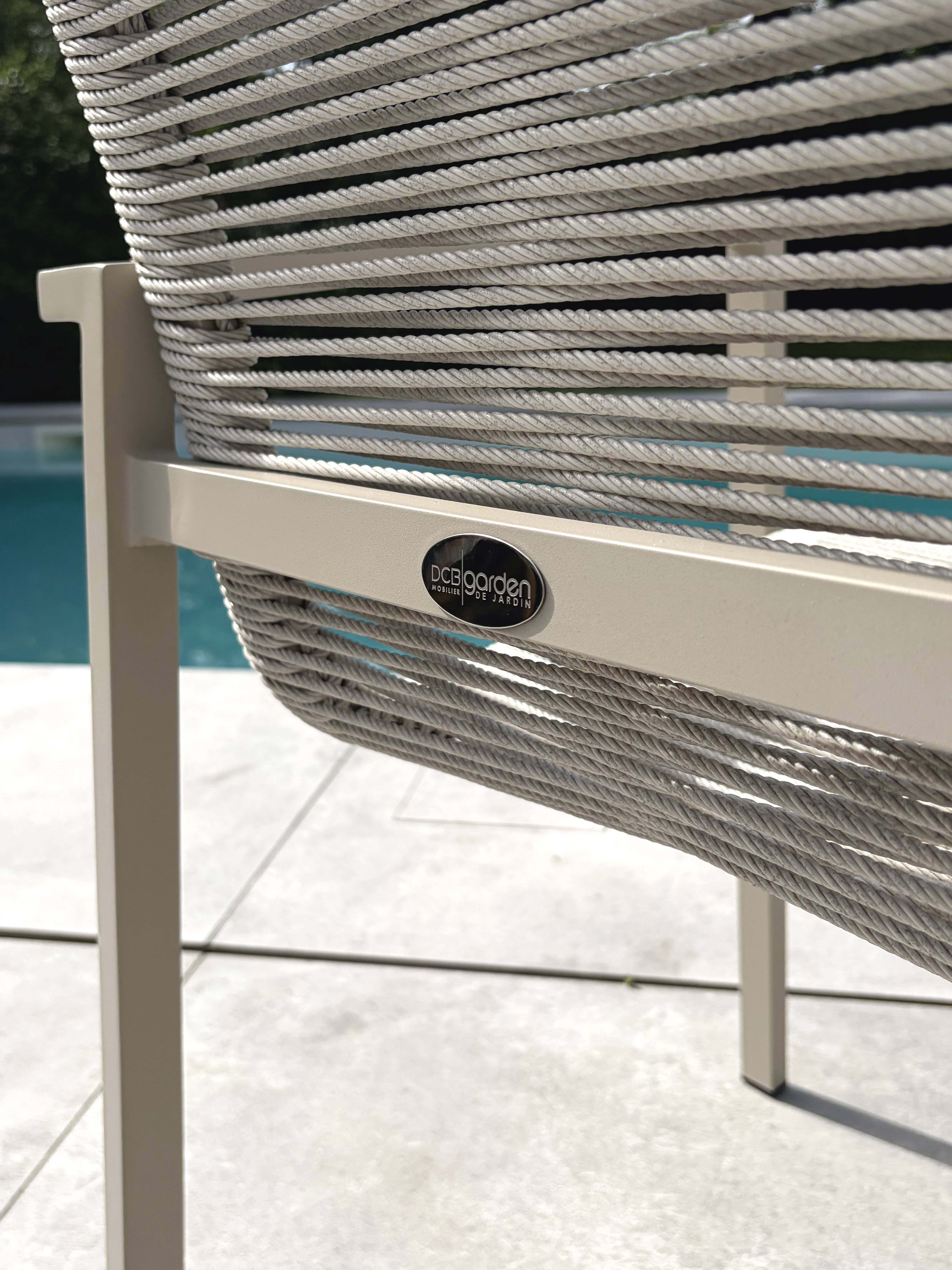 Dcb Garden - Lot de 2 fauteuils de jardin en aluminium et corde tissée - Grège - MEXICO - Image 8
