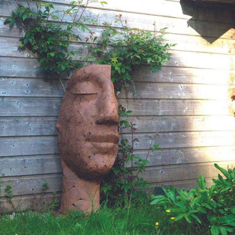 Jardinex - Statue demi-visage métal mosaïque 101 cm - Brun - Jardinex - Imagen 4