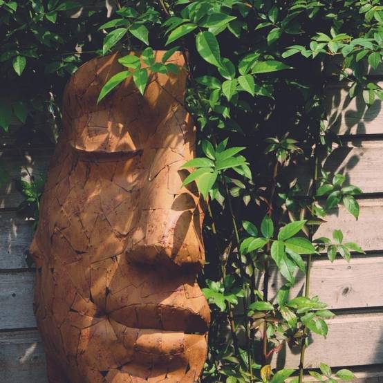 Jardinex - Statue demi-visage métal mosaïque 101 cm - Brun - Jardinex - Imagen 3
