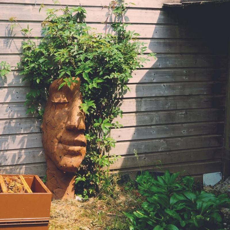 Jardinex - Statue demi-visage métal mosaïque 101 cm - Brun - Jardinex - Imagen 5