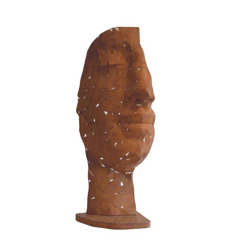 Jardinex - Statue demi-visage métal mosaïque 101 cm - Brun - Jardinex - Imagen 1