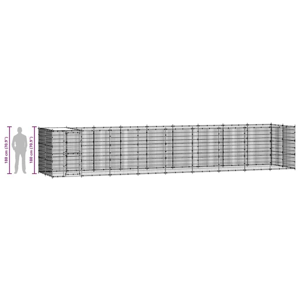Vidaxl - Chenil extérieur Acier avec toit 21,78 m² vidaXL 3082296 - Imagen 8