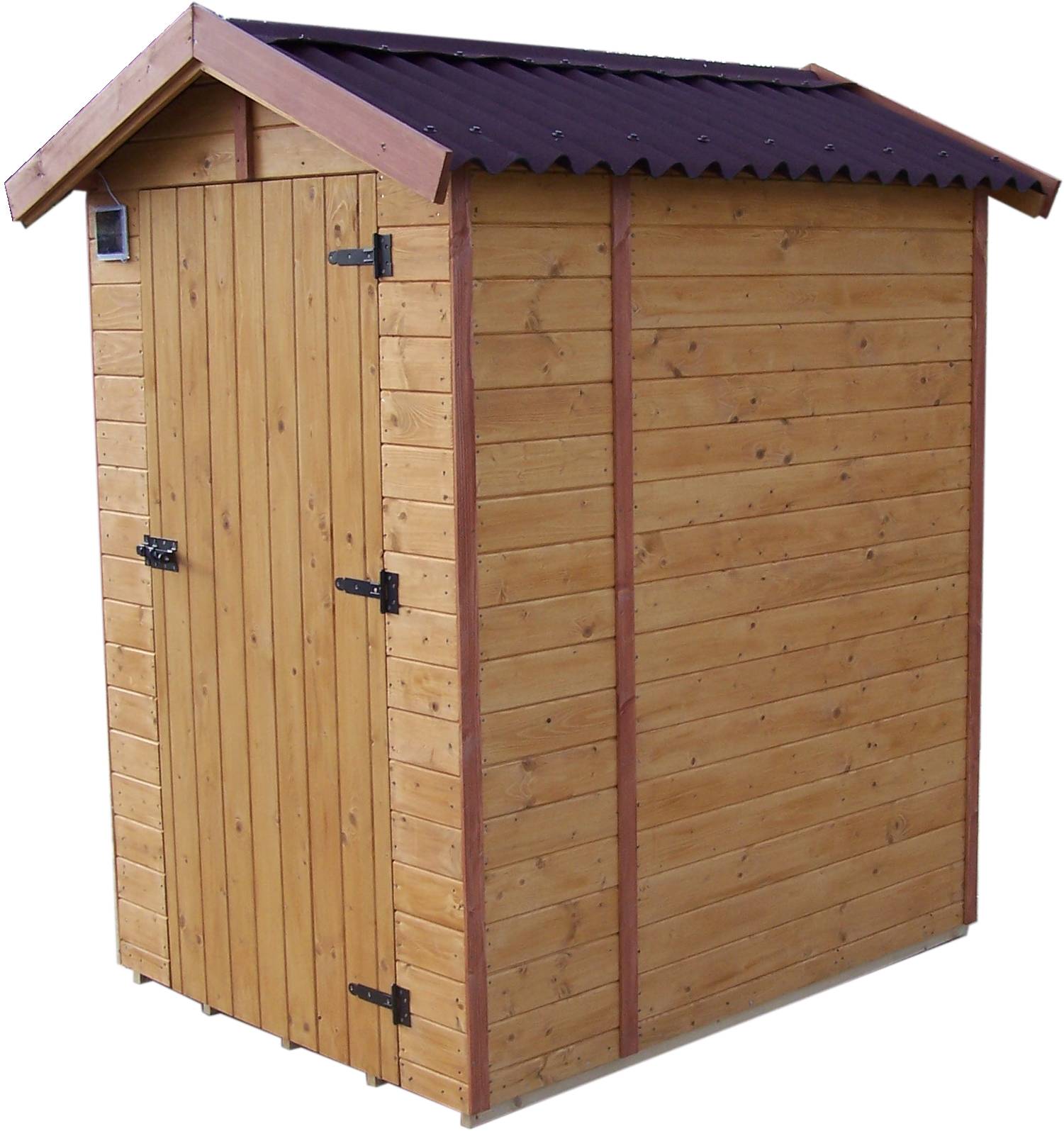 Habrita - Abri WC bois massif avec plancher / Panneau 16 mm / EDEN TOILETTES SECHES / surface ext : 2,03 m2 / toiture plaques ondulées plus grande longévité - Imagen 2