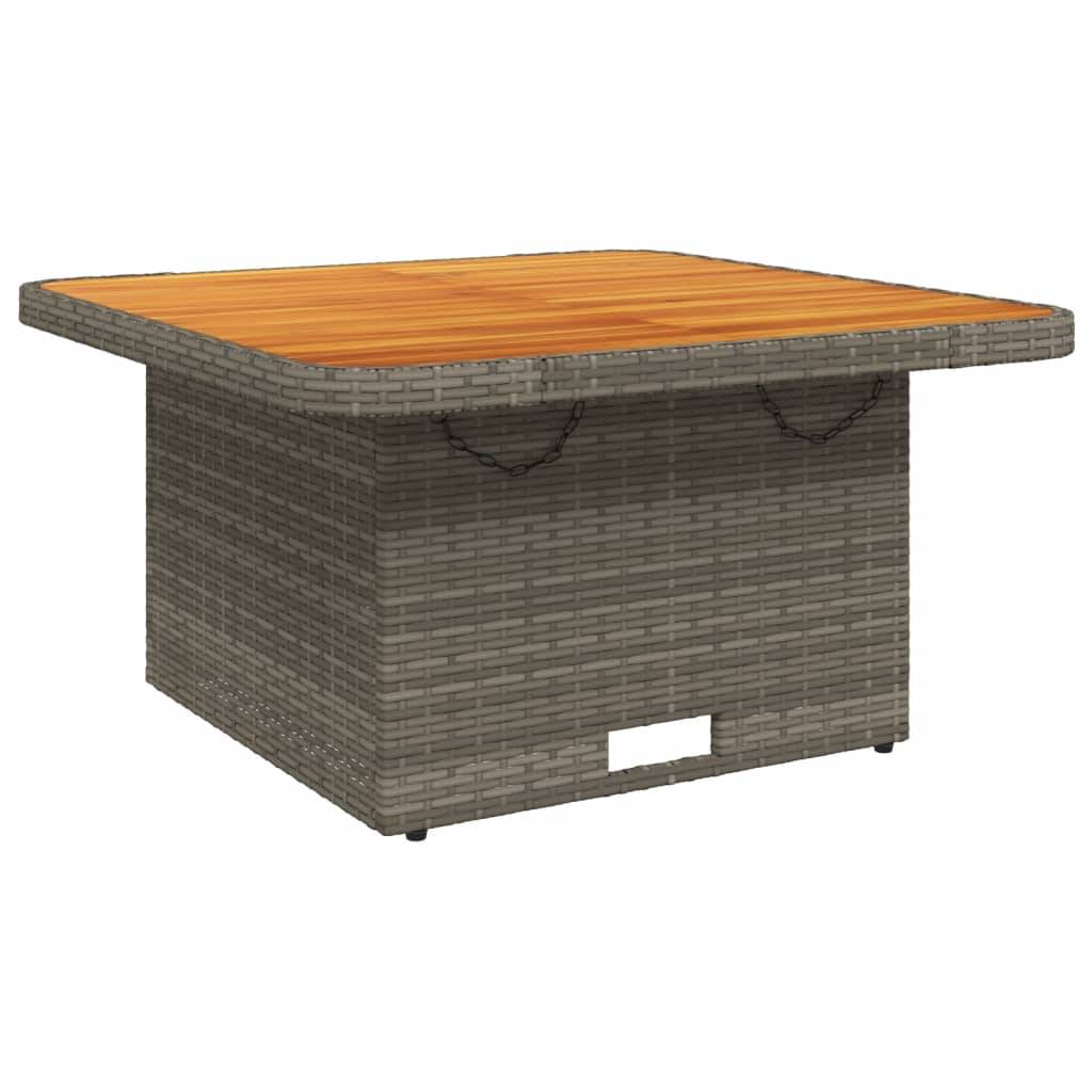 Table de jardin résine tressée et bois acacia gris 80 x 80 x 71 cm - PANGIVO - Image 2