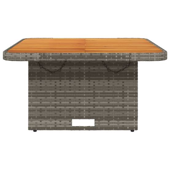 Table de jardin résine tressée et bois acacia gris 80 x 80 x 71 cm - PANGIVO - Image 5