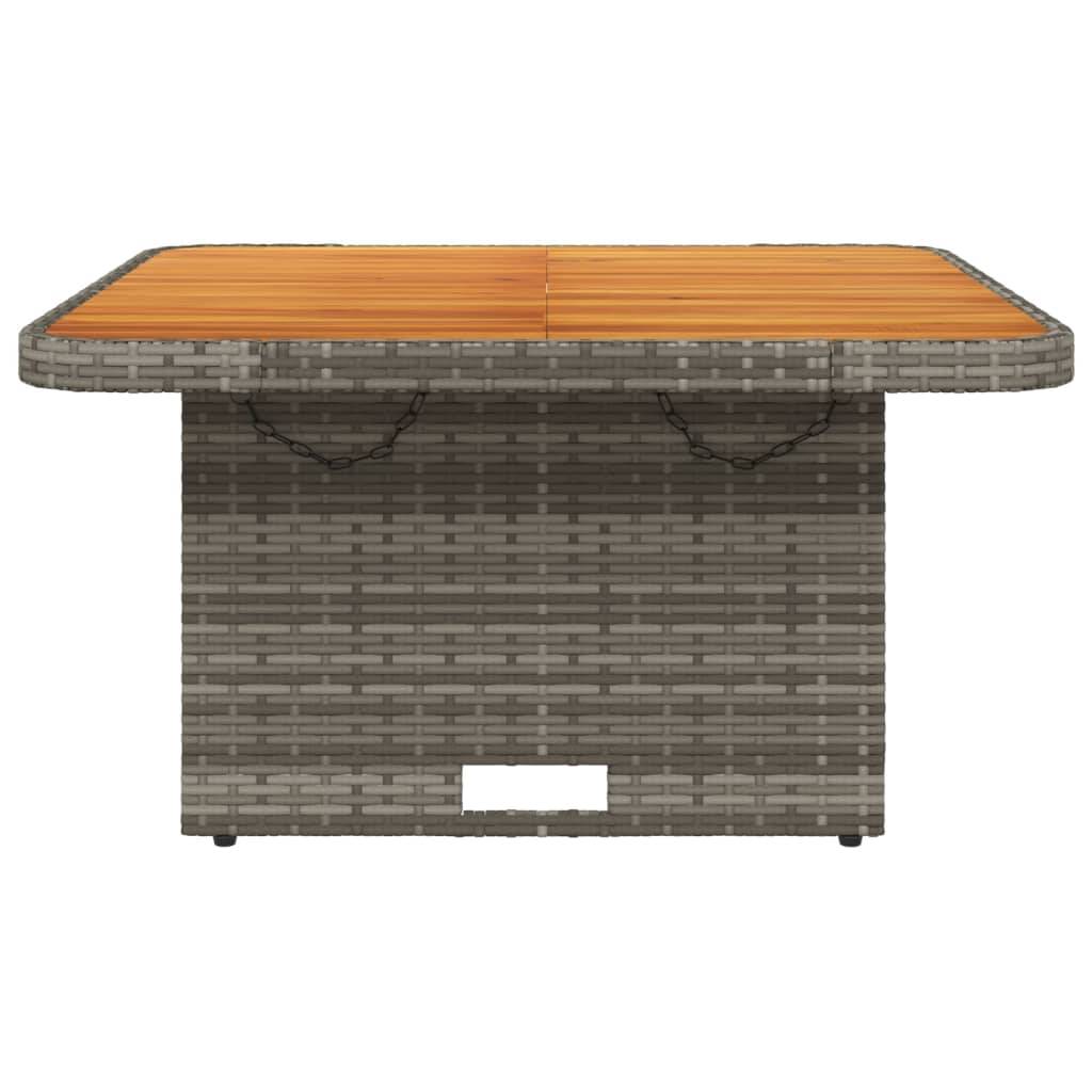 Table de jardin résine tressée et bois acacia gris 80 x 80 x 71 cm - PANGIVO - Image 5