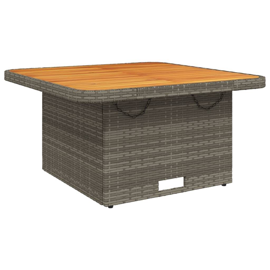 Table de jardin résine tressée et bois acacia gris 80 x 80 x 71 cm - PANGIVO - Image 7