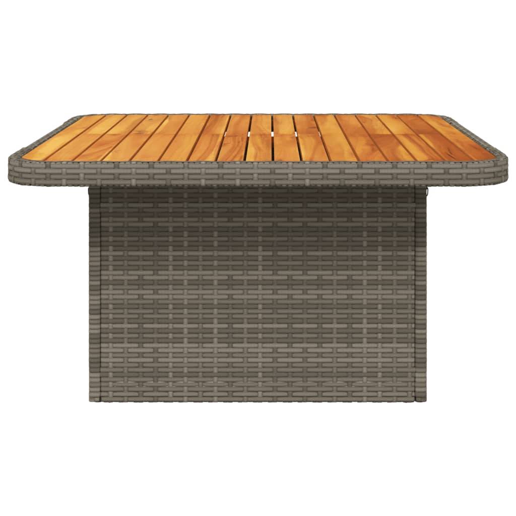 Table de jardin résine tressée et bois acacia gris 80 x 80 x 71 cm - PANGIVO - Image 6