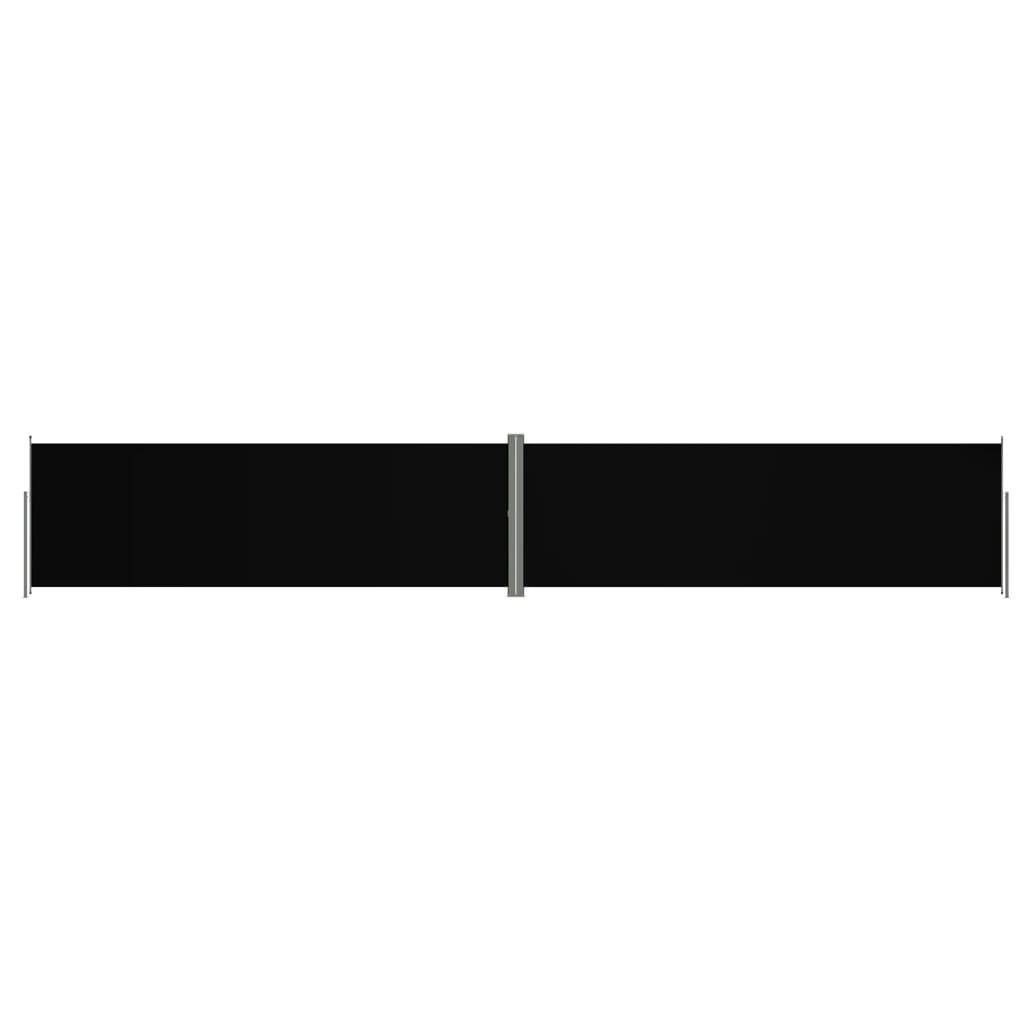 Helloshop26 - Auvent paravent store brise-vue latéral rétractable de patio jardin terrasse balcon protection visuelle écran 200 x 1200 cm noir - Imagen 1