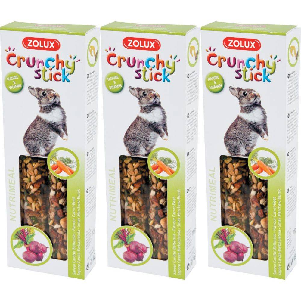 Zolux - Crunchy stick pour lapin saveur carottes et betterave (Lot de 3) - Imagen 2